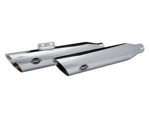3-1/2in. Slash Cut Slip-On Mufflers - Chrome. Fits Softail Slim, Street Bob, Sta&hellip;