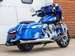Fishtail 4in. Slip-On Mufflers - Chrome with Chrome End Caps. Fits Indian Big Tw&hellip;