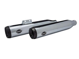 3-1/2in. Grand National Slip-On Mufflers - Chrome with Black End Caps. Fits Soft&hellip;