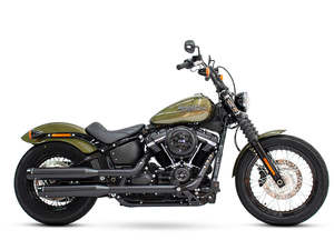 3-1/2in. Slip-On Mufflers - Black with Black Contrast Cut End Caps. Fits Softail&hellip;
