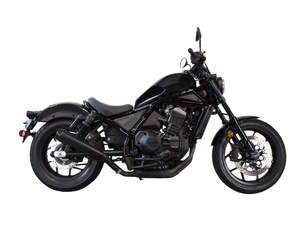 Comp-S Slip-On Muffler - Black with Carbon Fiber End Cap. Fits Honda CMX / Rebel&hellip;