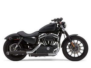 Mufflers Sportster: 3in. Slash Cut Slip-On Mufflers - Black. Fits Sportsters 2014-2021 - Cobra Exhaust