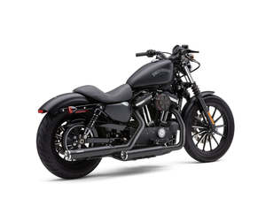 Mufflers Sportster: 3in. RPT Slip On Mufflers - Black with Alloy Tips. Fits Sportster 2014-2021 - Cobra Exhaust