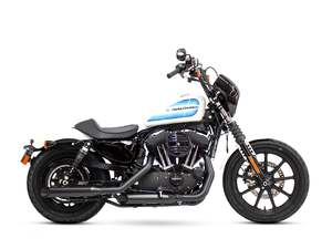 3in. HP-Plus Slash Cut Slip-On Mufflers - Black. Fits Sportster 2014-2021 - Khrome Werks