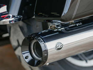 4.5in. GNX Slip-On Mufflers - Chrome with Black End Caps. Fits Touring 2017up. - S&S