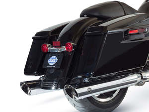 4in. Grand National Slash Cut Slip-On Mufflers - Chrome. Fits Touring 2017up. - S&S