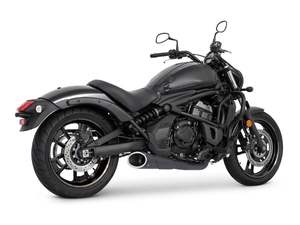 Combat Shorty 2-into-1 Exhaust - Black with Black End Cap. Fits Kawasaki Vulcan &hellip;