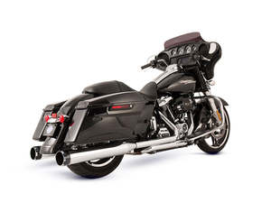 Exhaust System 2 2: El Dorado 2-into-2 Dual Exhaust - Chrome with Black Thruster End Caps. Fits Touring 2017up. - S&S