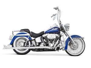 Exhaust System 2 2: 36in. True Dual SharkTail Exhaust - Chrome. Fits Softail 1997-2006. - Freedom Performance Exhaust