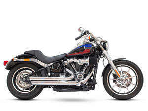 Independence Staggered Slash Exhaust - Chrome with Black End Caps. Fits Softail &hellip;