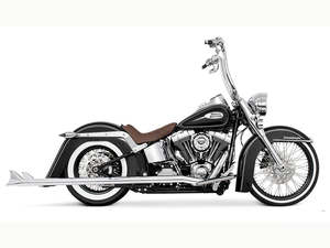 42in. True Dual SharkTail Exhaust - Chrome. Fits Softail 2007-2017 - Freedom Per&hellip;