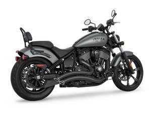 Indian Cruiser Chief 2 2: Sharp Curve Radius Exhaust - Black with Black End Caps. Fits Indian Cruiser 2022up - Freedom Performance Exhaust