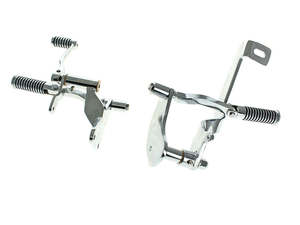 Foot Controls Extensions: Forward Controls with O-Ring Footpegs - Chrome. Fits Sportster 1991-2003 - Rollies Speed Shop