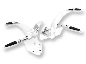 Standard Length Forward Controls with Folding Rubber Inlay Pegs - Chrome. Fits T&hellip;