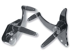 Extended Length Forward Controls with Folding Rubber Inlay Pegs - Black. Fits Dy&hellip;