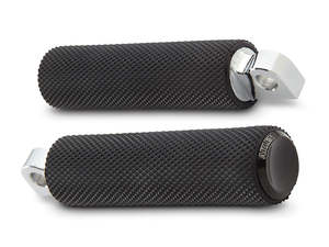 Knurled Fusion Footpegs - Black. - Arlen Ness
