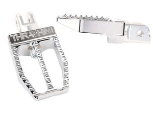 Militant Footpegs - Chrome. Fits Softail 2018up Front Rider - Thrashin Supply