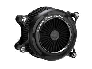 Milwaukee Eight 17up: VO2 Onyx Air Cleaner Kit - Wrinkle Black. Fits Touring 2017-2024 & Softail 2018-2024 - Vance And Hines
