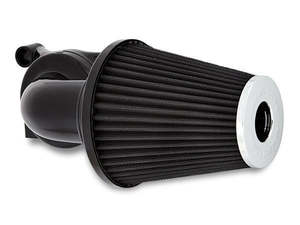 Milwaukee Eight 17up: 90deg Monster Sucker Air Cleaner Kit - Black. Fits Touring 2017-2024 & Softail 2018-2024 - Arlen Ness