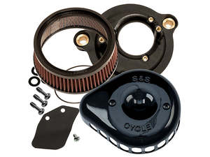 Milwaukee Eight 17up: Mini Teardrop Air Cleaner Kit - Black. Fits Touring 2017-2024 & Softail 2018-2024 - S&S