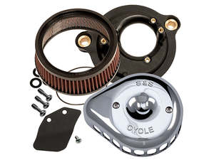 Mini Teardrop Air Cleaner Kit - Chrome. Fits Touring 2017-2024 & Softail 2018-2024 - S&S