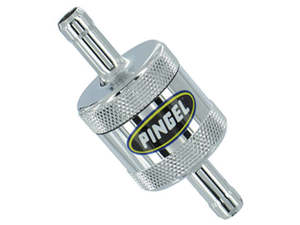 Fuel Taps Lines Filters: F/Filter; Mini Inline 5/16in., Chr 1-3/16in. long x 1-1/8in. OD