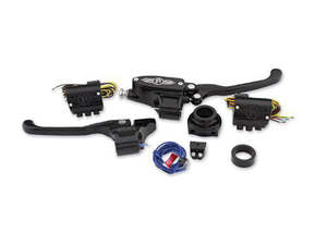 Handlebar Control Kit - Black Contrast Cut. Fits HD 1996-2011 with Cable Clutch &hellip;