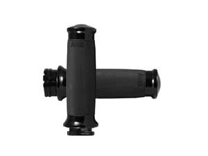 Handgrips Throttle Cable Black: Custom Contour Handgrips - Black. Fits H-D with Throttle Cable. - Avon Grips