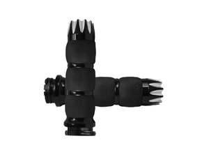 Excalibur Air Cushion Handgrips - Black. Fits H-D with Throttle Cable. - Avon Grips