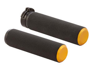 Knurled Fusion Handgrips - Gold. Fits H-D with Throttle Cable. - Arlen Ness