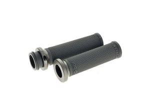 Ruffian Lock-On Handgrips - Graphite/Gun Metal. Fits Big Twin 2008-2024 with Thr&hellip;