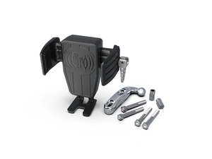 Handlebar Accessories: Cybercharger Wireless Smartphone Holder - Chrome Perch Mount - Ciro3D