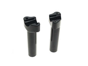 Handlebar Risers Black: 6in. Tall Risers - Gloss Black. Fits 1in. Handlebar - LA Choppers