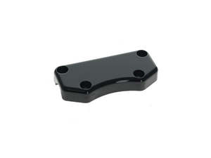 Smooth Handlebar Top Clamp with Exposed Bolts - Gloss Black - LA Choppers