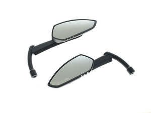 Scythe Mirrors with Blade Stem - Black - Rollies Speed Shop
