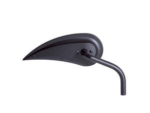 Rad III Teardrop Mirror with Steel Stem - Black. Fits Right. - Arlen Ness