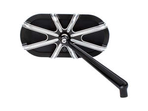 10-Gauge Caged Series Mirror - Black. Fits Right. - Arlen Ness