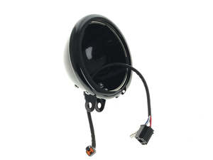 Headlights Black: 5-3/4in. Headlight Housing with Bottom Mount - Black. Fits Softail Standard, Street Bob, Low Rider & Low Rider S 2018up - Custom Dynamics