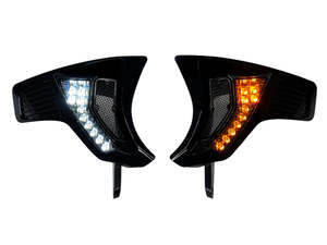 LED Vent Insert Turn Signal Upgrade With Amber & White LED's - Gloss Black.&hellip;