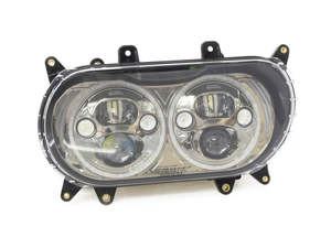 Headlights Black: Dual LED HeadLight Kit with Integrated DRL Halos with Amber Turn Signals. Fits Road Glide 2015-2023 - Custom Dynamics