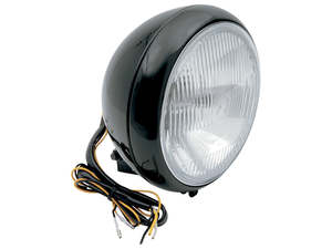 Headlights Black: 7in. Headlight - Black. Fits FL Softail 1986-2017 - Rollies Speed Shop