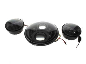 7in. HeadLight & 4.5in. Passing Lamp Bundle - Black. Fits Most H-D with 7in. Hea&hellip;