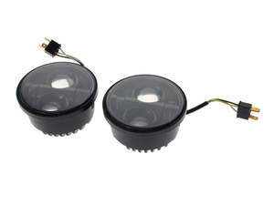 Headlights Black: 4-1/2in. HeadLight Inserts - Black. Fits Dyna Fat Bob 2008-2017 with Dual Headlight. - Hoglights