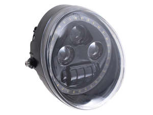 Headlights Black: 5-3/4in. LED HeadLight Insert with Halo - Black. Fits Night Rod Special 2012-2017 & Muscle 2009-2017. - Hoglights