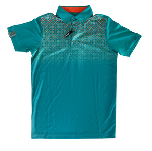 Polos: Pin High Mens Polo | Orville  Viridan Green Carrot