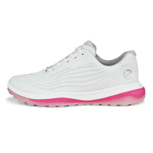 Ladies: Ecco Womens LT1 Golf Shoe - White / Bubblegum