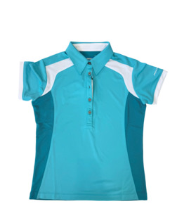 Ladies 1: Pin High Ladies Polo | Charla Teal Blue white