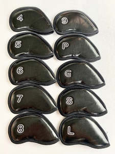Head Covers: Premium Iron Covers 4-9, P, G, S, L  Black