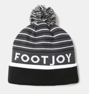 FootJoy Striped Pom Pom Beanie | Charcoal
