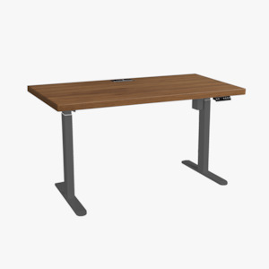 Office Desks: Asti Electric Standing Desk, 1.2M, with Charger, Golden Walnut/Grey Leg